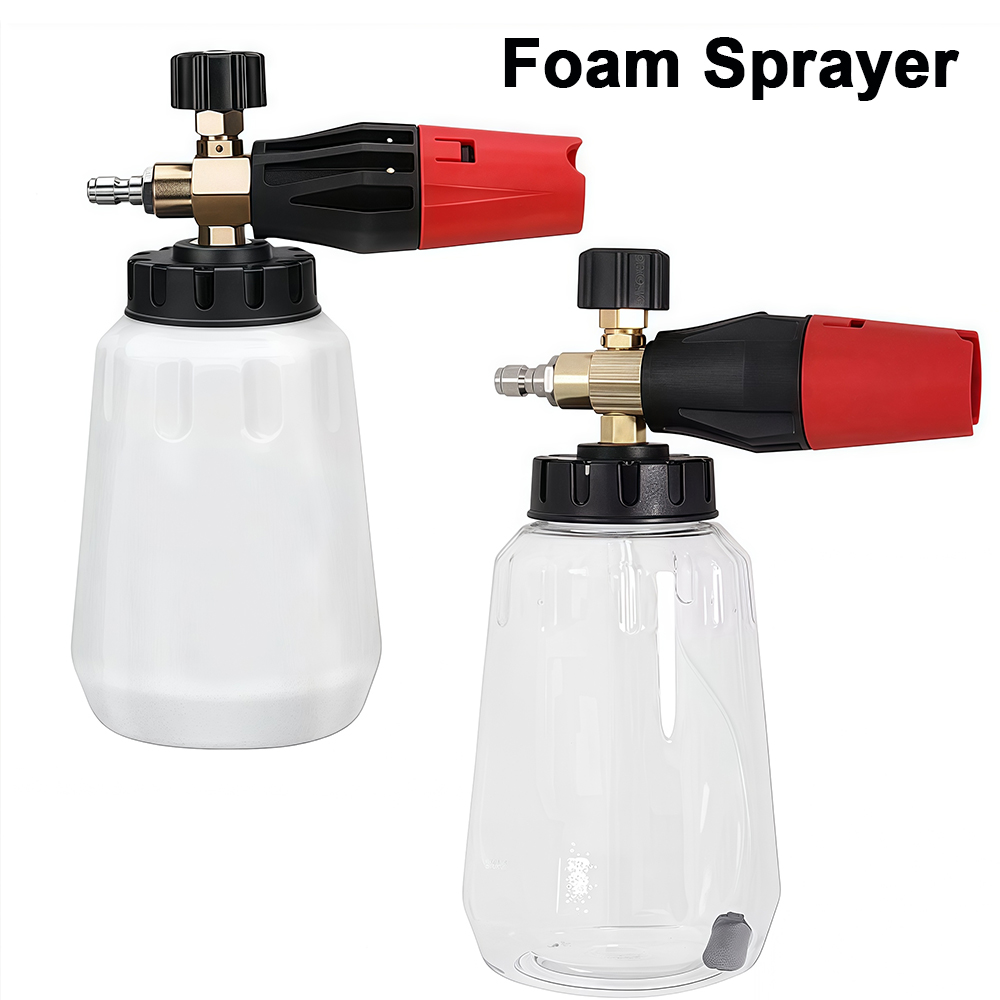 Pressure Washer Foam Gun - Hochdruck-PA-Schaumkanone Einstellbarer Schaumsprüher Schneeschaumkanone Auto-Waschzubehör Reinigungsset