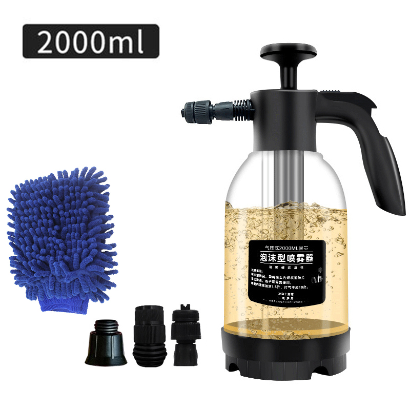Foam Cannon Car Wash - 2L Handpumpen-Schaumsprüher, pneumatischer Schaumkanone, Schneeschaum-Autowaschsprühflasche für